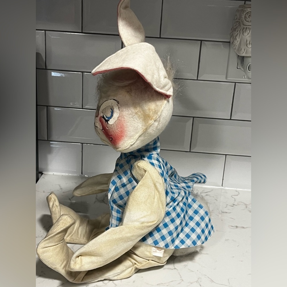 Annalee | Vintage 1971 Country Boy bunny 12” sitting bendable Easter - Picture 6 of 11